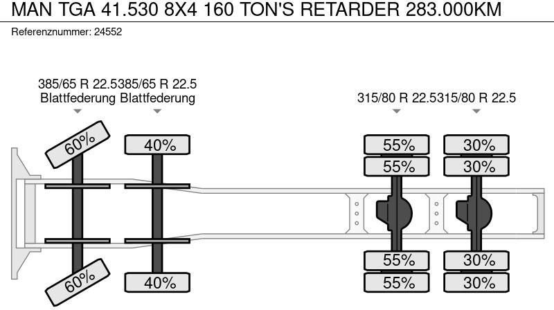 MAN TGA 41.530 8X4 160 TON'S RETARDER 283.000KM в лізинг MAN TGA 41.530 8X4 160 TON'S RETARDER 283.000KM: фото 9