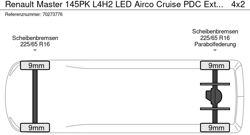 Суцільнометалевий фургон Renault Master 145PK L4H2 LED Airco Cruise PDC Extra Lang L4 13m3 Airco Cruise control: фото 18