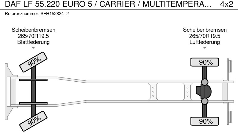 Рефрижератор вантажівка DAF LF 55.220 EURO 5 / CARRIER / MULTITEMPERATUUR / DHOLLANDIA 1500kg: фото 15